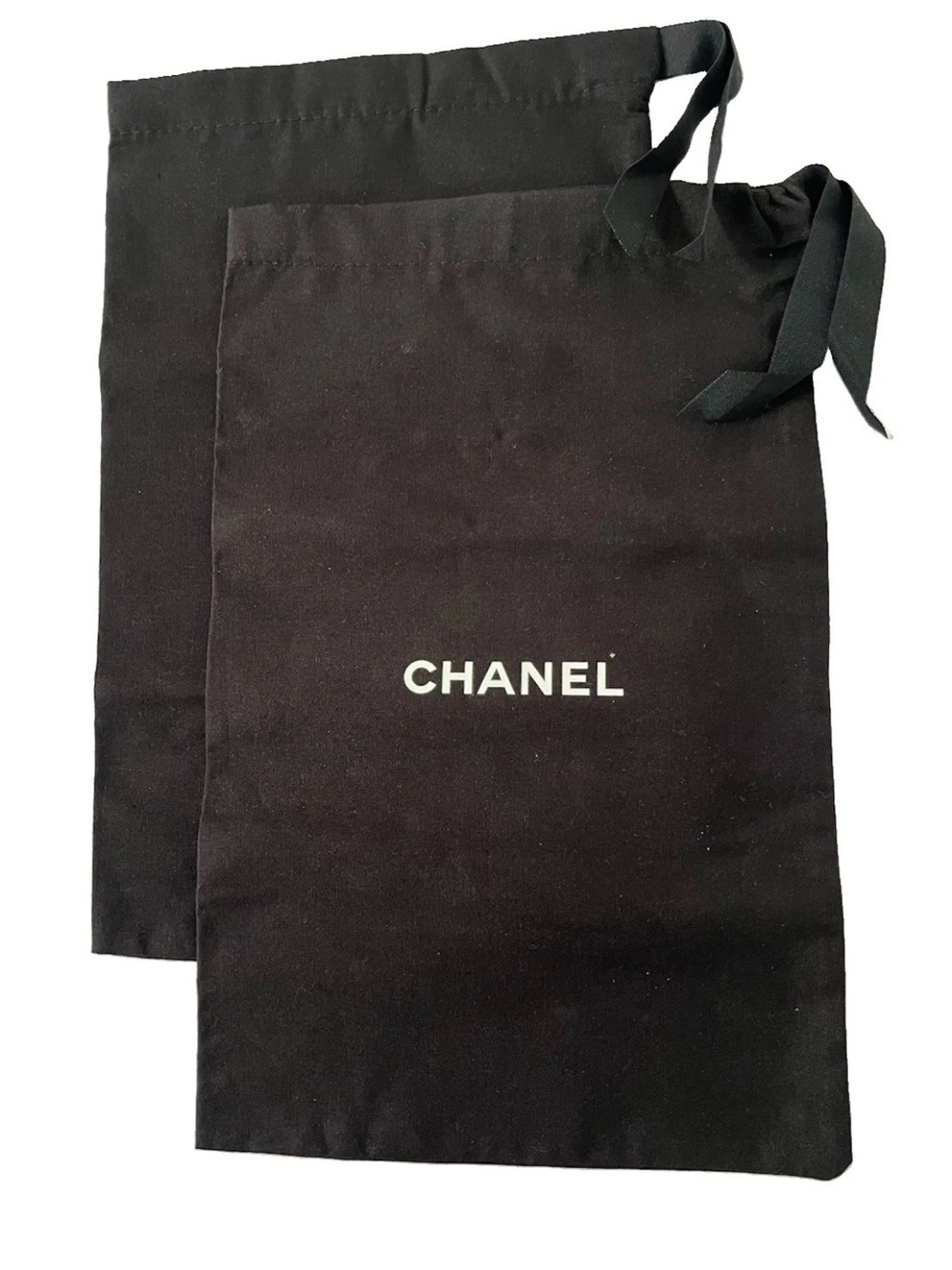 CHANEL Black Drawstring Dust Bag - Set of 2  NEW 12.5”x 8.”
